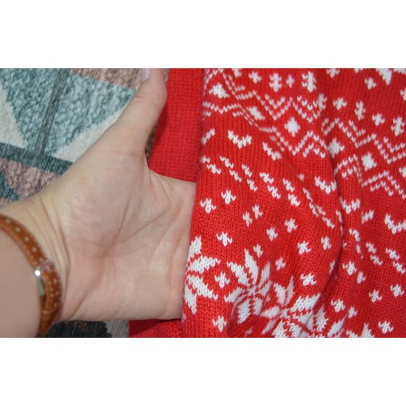 Pink Queen Christmas Llama Alpaca Chunky Knit Turtleneck Sweater Dress Large - Picture 4 of 8